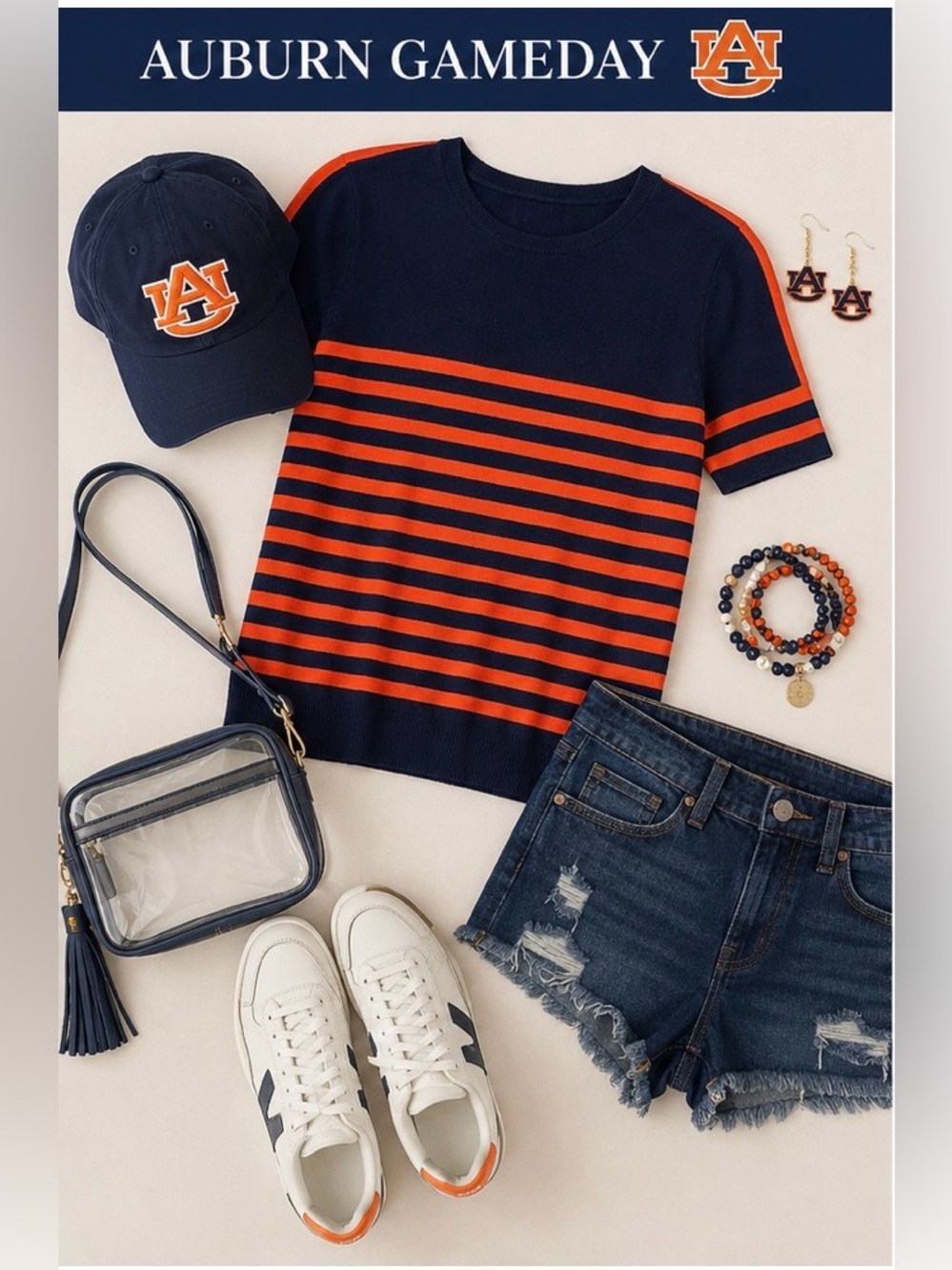 Emerson Street Auburn Tigers Short Sleeve Sweater